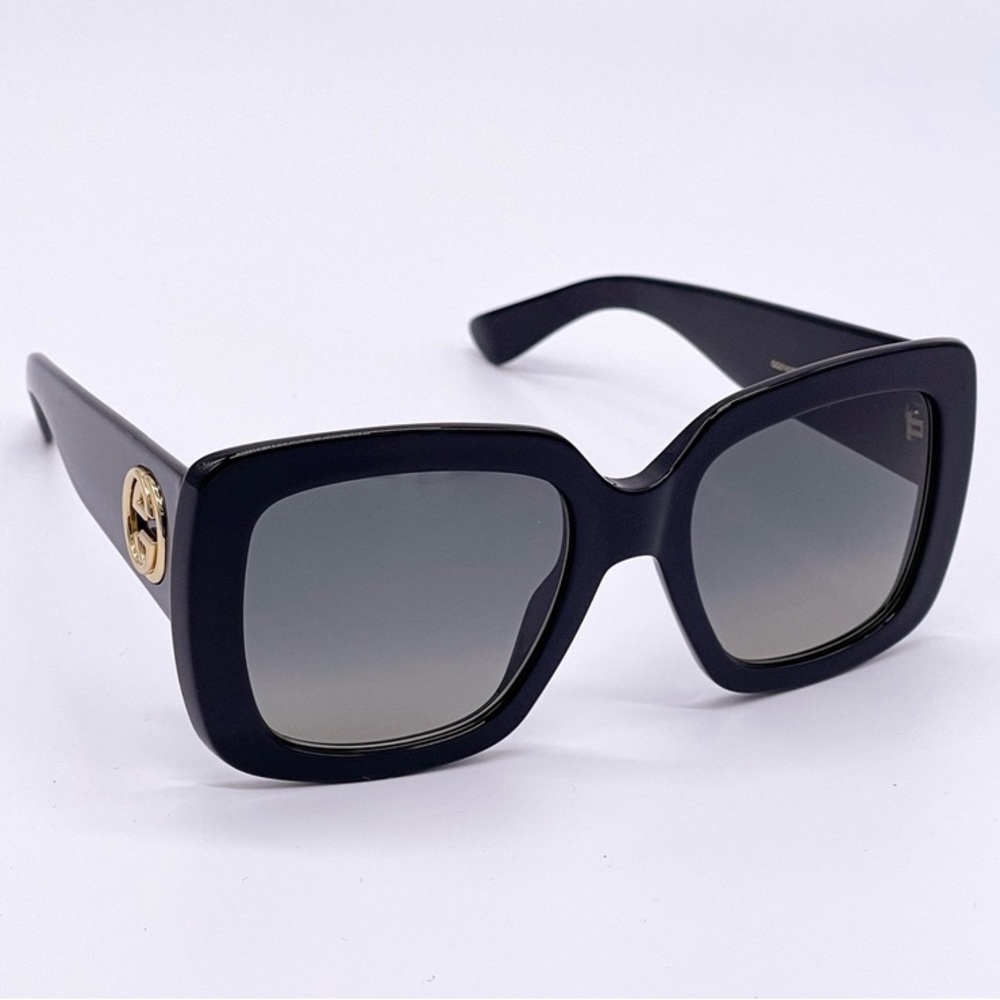 New Authentic GUCCI Gradient Grey Square Ladies Sunglasses GG0141SN 001 53 - Picture 5 of 11